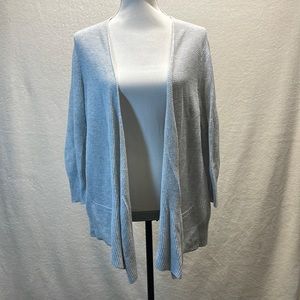 Eileen Fisher Organic Cotton Waterfall Cardigan Sweater L